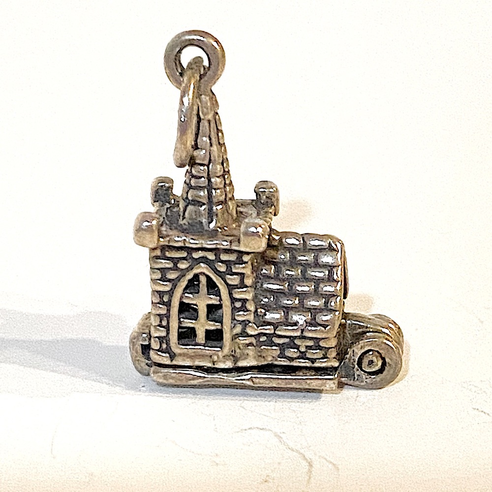 Vintage silver church charm for bracelet